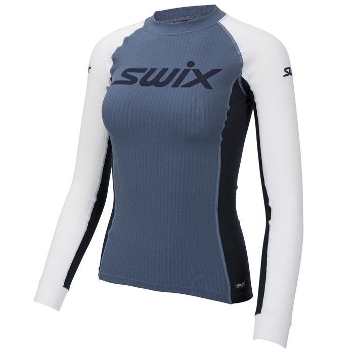 Термобелье женское (верх) SWIX RaceX LS (серый/белый)