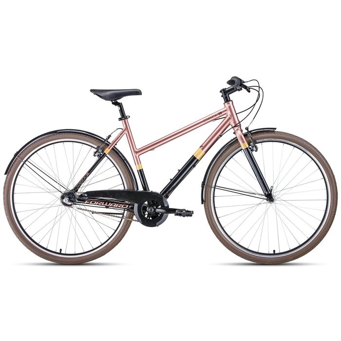 Велосипед FORWARD Corsica 28 (черный/коричневый) (2020)