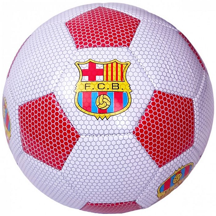Мяч футбольный MEIK Barcelona (PVC 2,4 мм, 310 гр.,маш. сш.) (красный/белый)