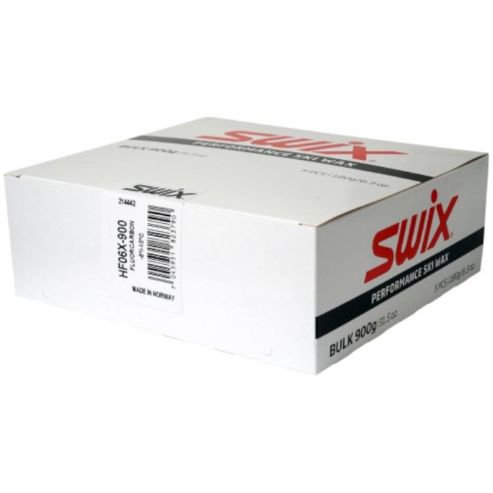 Парафин высокофтористый SWIX HF6X Blue (-5°С -10°С) 5х180 г.