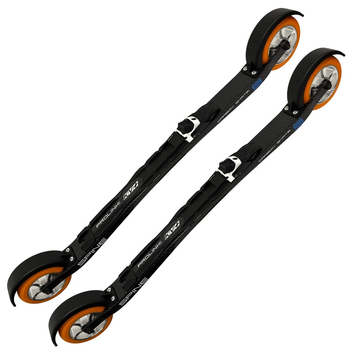 Лыжероллеры с креплениями SPINE Коньковые Carbon Skate (615/86А_9/100х24/PU) (черный)