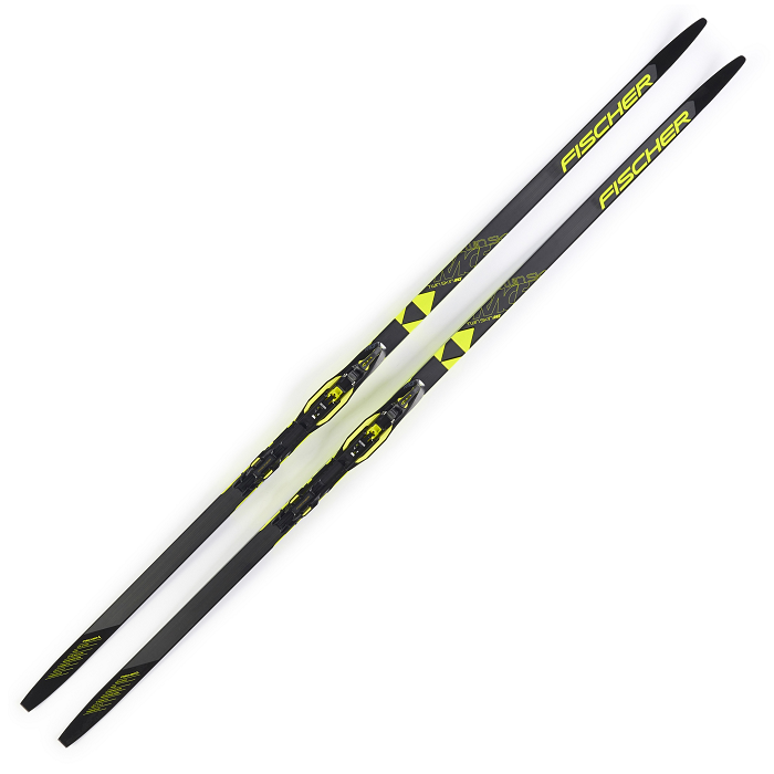 Лыжи беговые FISCHER Twin Skin Carbon Stiff IFP (черный/желтый)