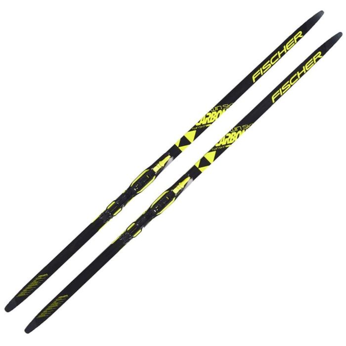 Лыжи беговые FISCHER Twin Skin Carbon Jr. IFP (черный/желтый)