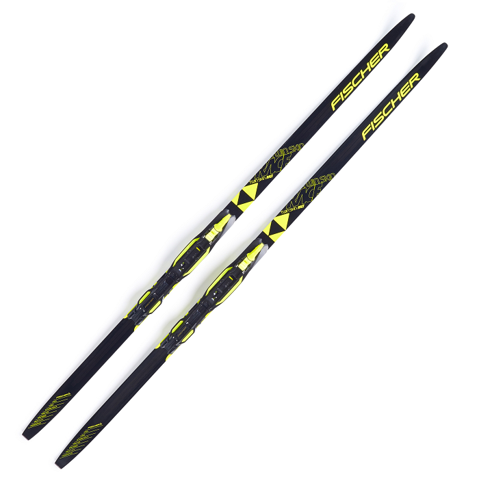 Лыжи беговые FISCHER Twin Skin Rаce Jr. IFP (черный/желтый)