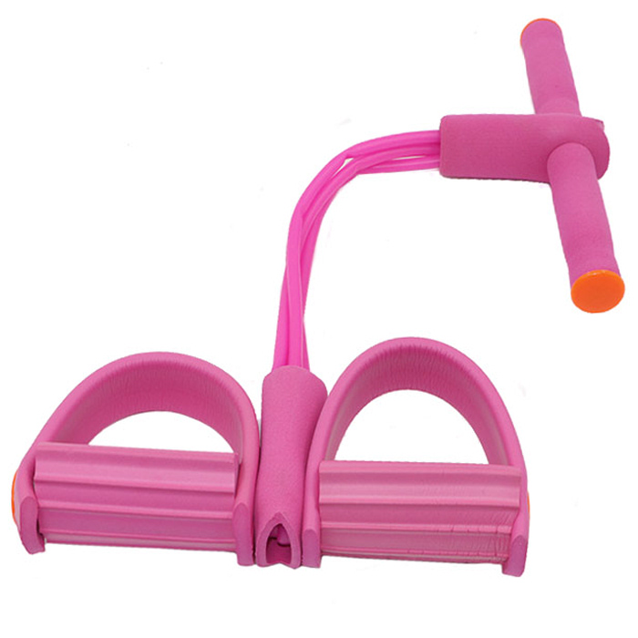 Эспандер SPORTEX Многофункциональный с петлями для ног (розовый)