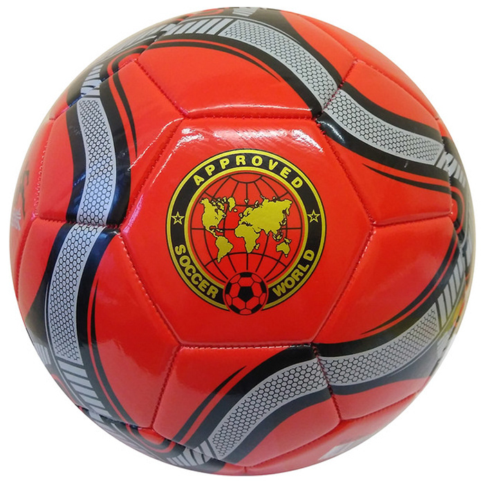 Мяч футбольный MEIK (3-слоя, PVC 2.3, 340 гр., машинная сшивка) (красный)