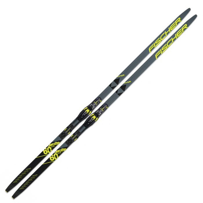 Лыжи беговые FISCHER Aerolite 60 Combi IFP (серый/желтый)