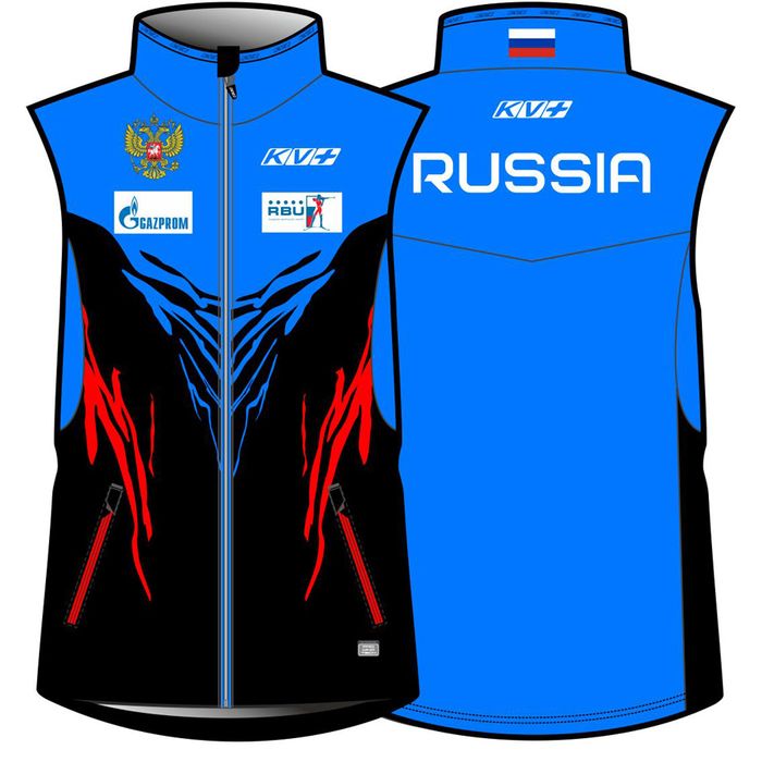 Жилет разминочный женский KV+ National (черный/синий/красный)