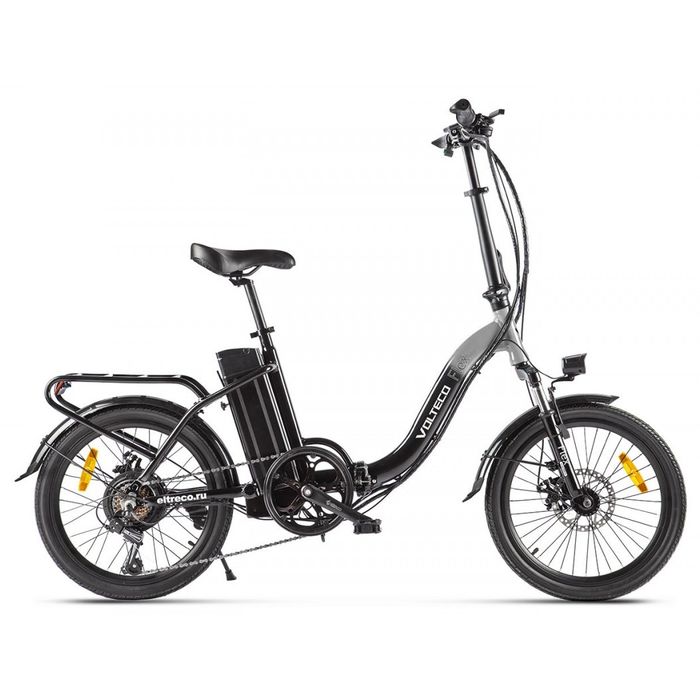 Электровелосипед VOLTECO FLEX 250 Wh (черный/серый) (2020)