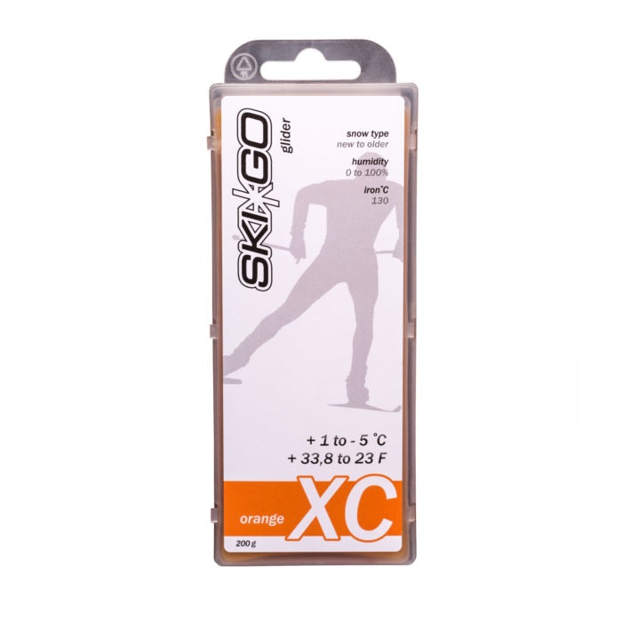 Парафин углеводородный SKIGO XC Glider Orange (для мелкозерн. снега) (+1°С -5°С) 200 г.