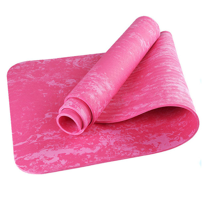 Коврик для йоги SPORTEX (ТПЕ 183х61х0,6 см) (розовый)