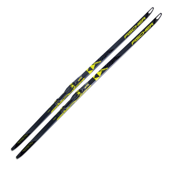 Лыжи беговые FISCHER Carbon SK Cold Med Hole IFP (черный/желтый)
