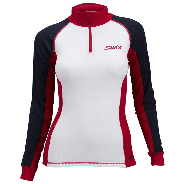 Термобелье женское (верх) SWIX RaceX LS (белый/черный/красный)