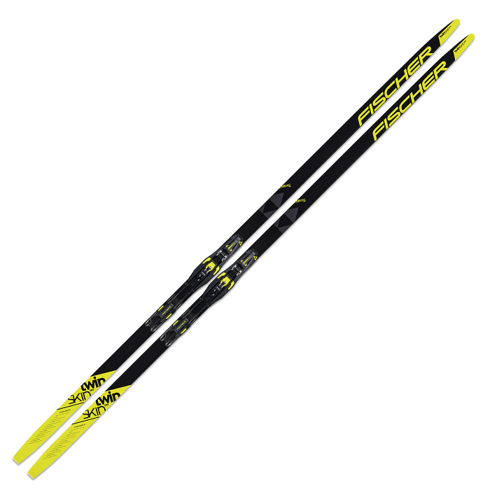 Лыжи беговые FISCHER Twin Skin Pro Xtra Stiff IFP (черный/желтый)