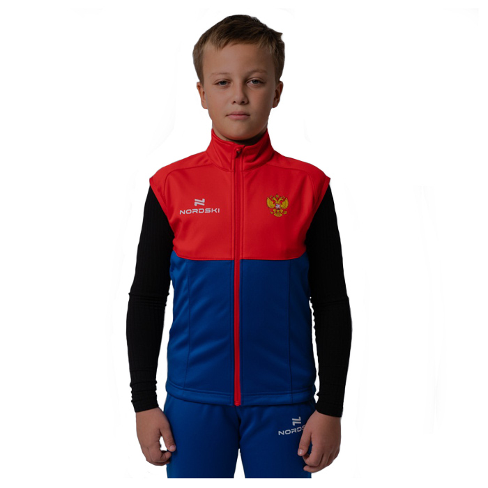 Жилет разминочный Jr. NORDSKI Premium (красный/синий)