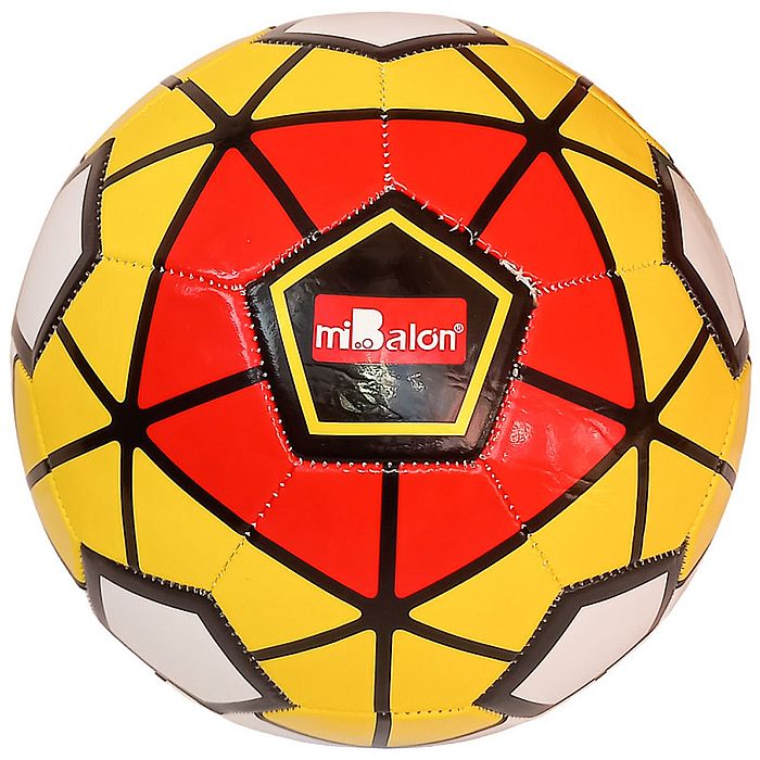 Мяч футбольный MIBALON (№5, 3-слоя  PVC 1.6, 280 гр) (желтый/красный)