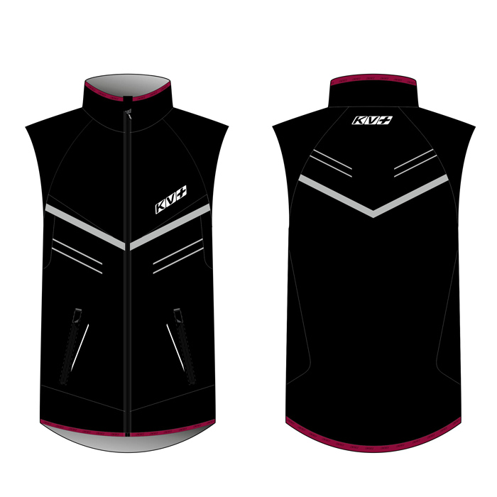 Жилет разминочный KV+ Premium (pro-wind-tech fabric) (черный)