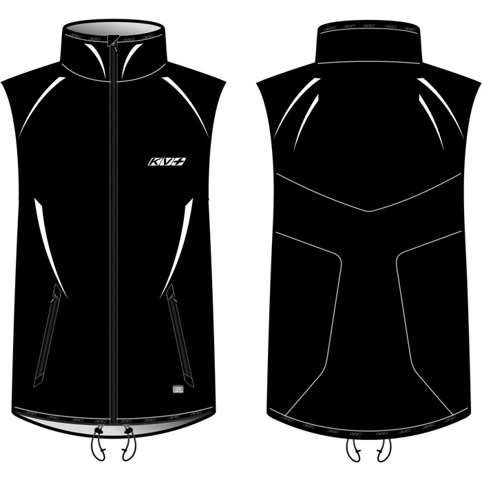 Жилет разминочный KV+ Cross (pro-wind-tech fabric) (черный)