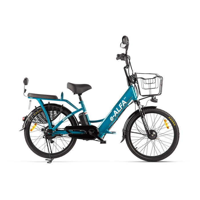 Электровелосипед GREEN CITY e-ALFA new 350 Wh (голубой) (2020)