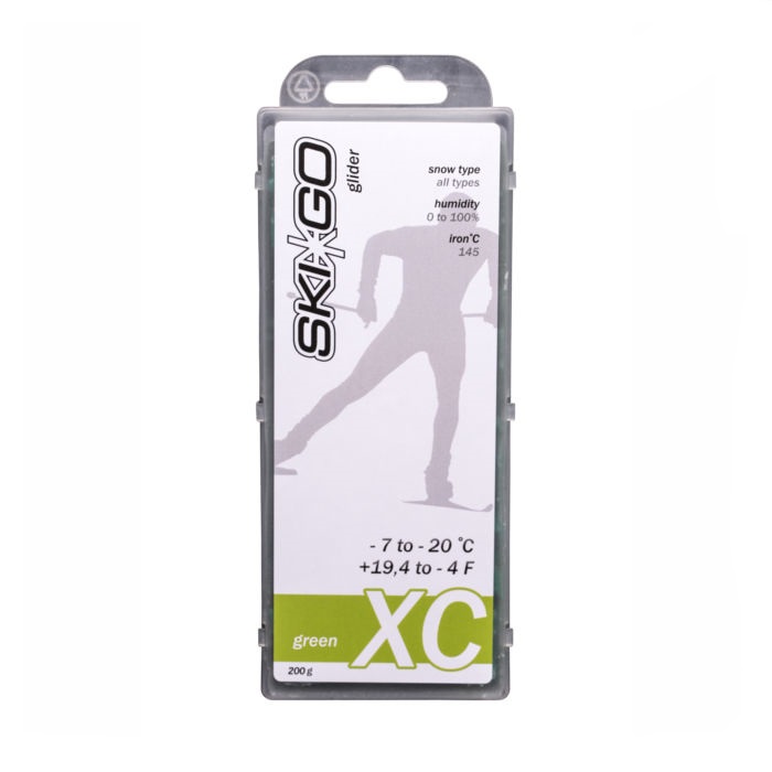 Парафин углеводородный SKIGO XC Glider Green (для всех типов снега) (-7°С -20°С) 200 г.