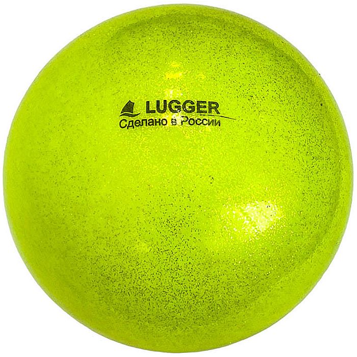 Мяч для художественной гимнастики LUGGER d=15 см, однотонный, с блестками (желтый)