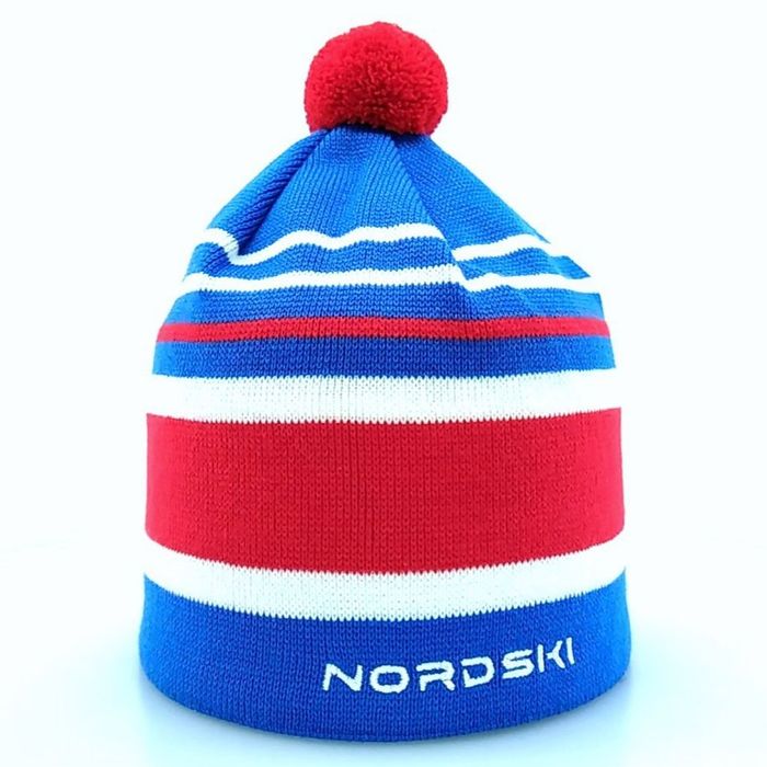 Шапка вязаная NORDSKI Bright (синий/красный)