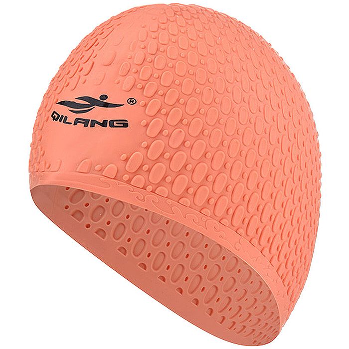 Шапочка для плавания QILANG силиконовая Bubble Cap (оранжевый)