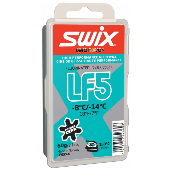 Парафин низкофтористый SWIX LF5X Turquoise (-8°С -14°С) 60 г.