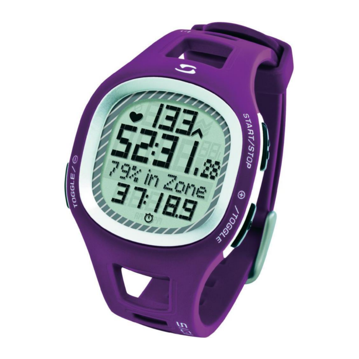 Часы спортивные SIGMA PC-10.11 (10 функций, пульсометр, тренер, таймер, калории) (21011) (фиолетовый