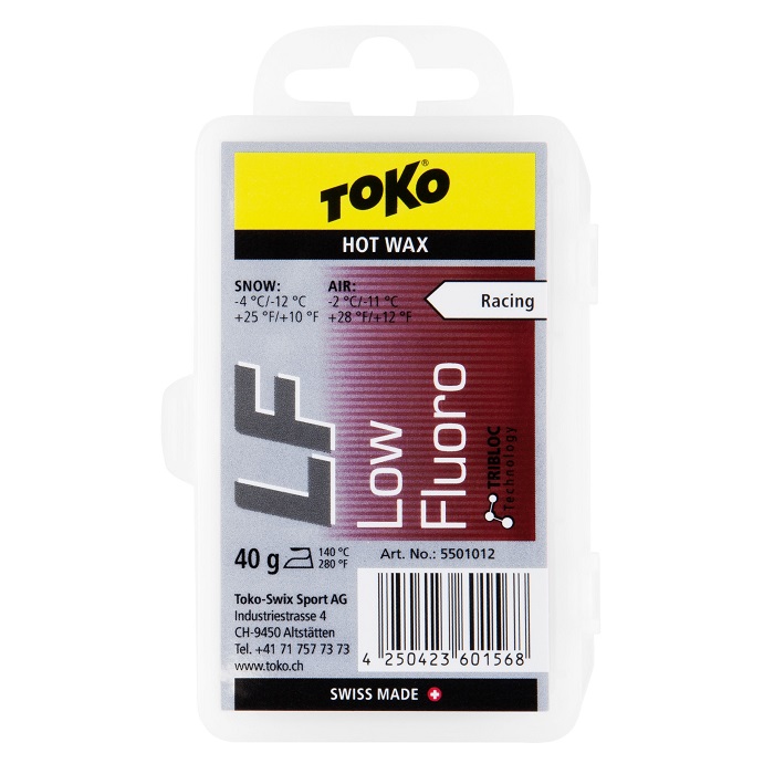 Парафин низкофтористый TOKO LF Hot Wax Red (-4°С -12°С) 40 г.