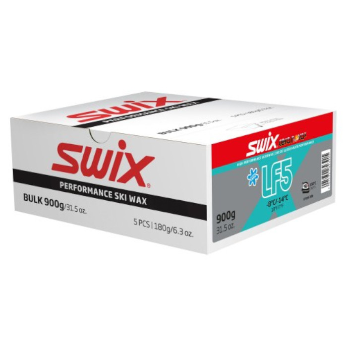 Парафин низкофтористый SWIX LF5X Turquoise (-8°С -14°С) 900 г. (5х180 г.)