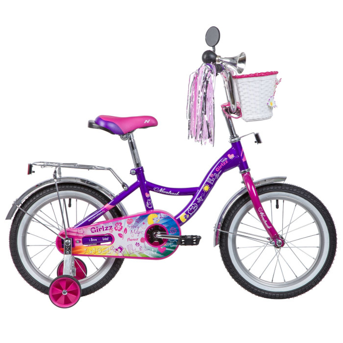 Велосипед NOVATRACK Little Girlzz 16" (фиолетовый) (2023)