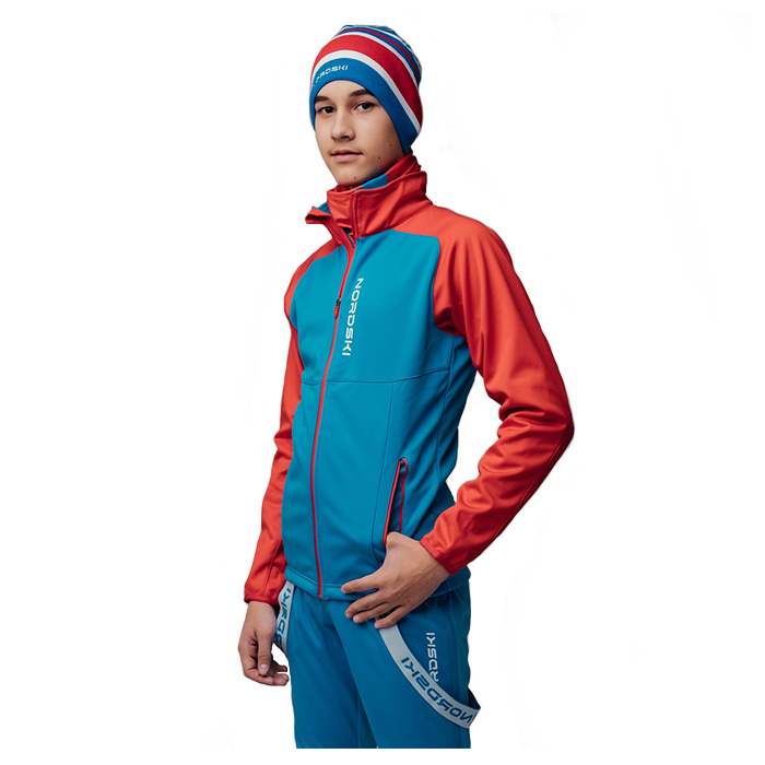 Куртка разминочная Jr. NORDSKI Premium (красный/голубой)