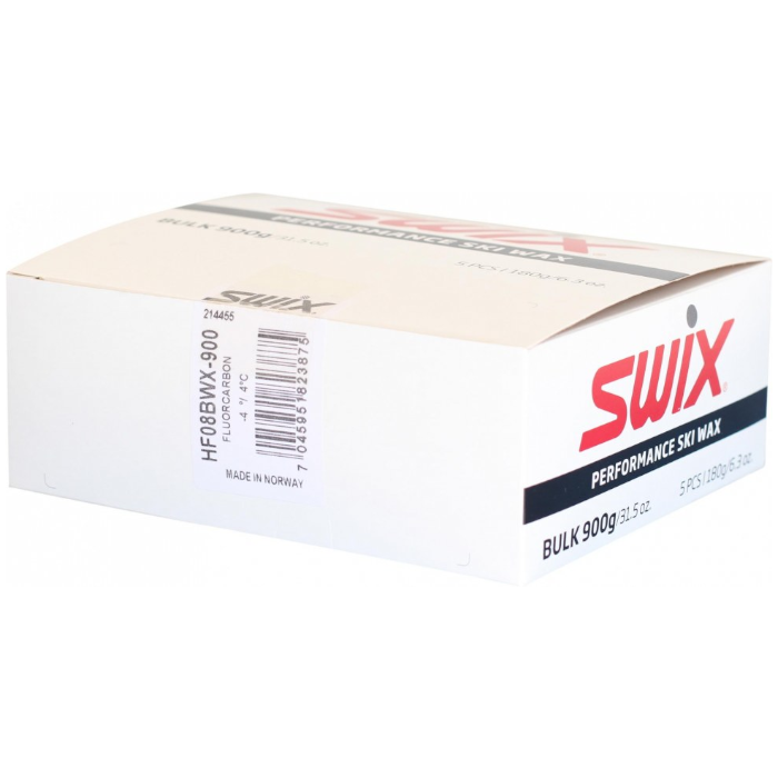 Парафин высокофтористый SWIX HF8BWX Black (+4°С -4°С) 5х180 г.