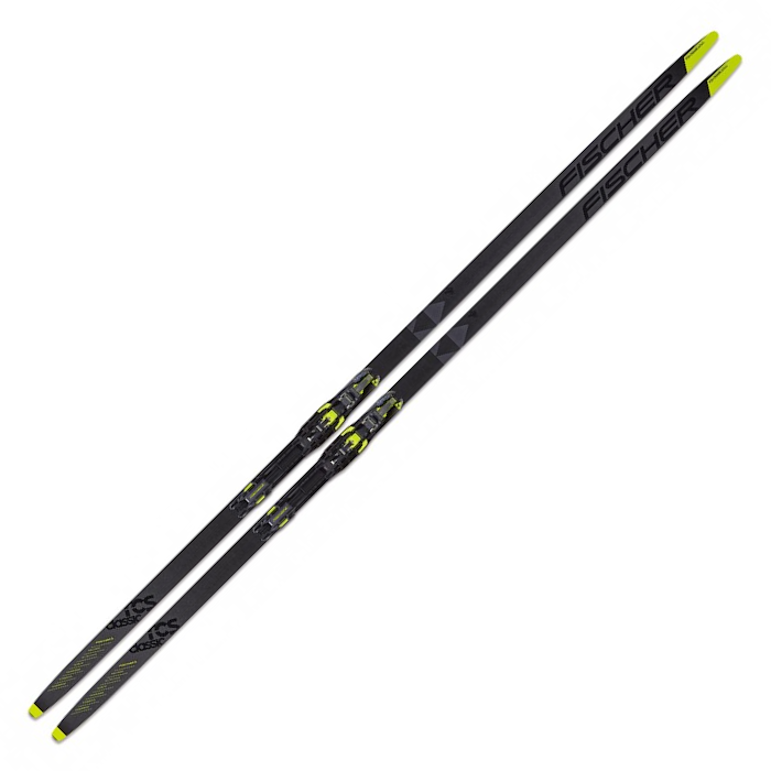 Лыжи беговые FISCHER RCS CL Plus Sоft IFP (черный/желтый)