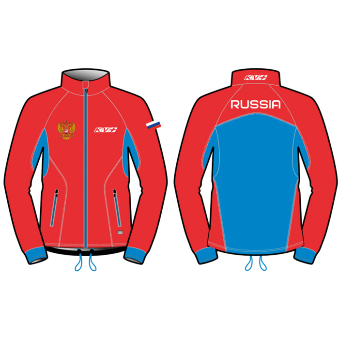 Куртка разминочная KV+ Cross Bib & Brace (pro-wind-tech fabric) (красный/синий)