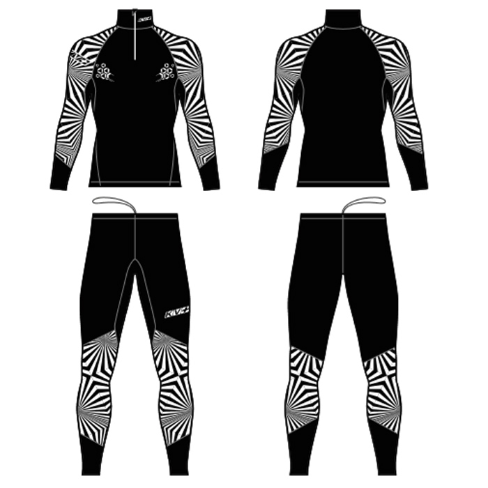 Комбинезон раздельный KV+ Lahti Two Pieces Suit (Lycra) (черный/белый)