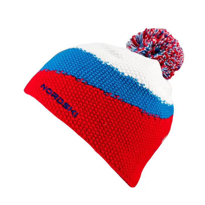 Шапка вязаная NORDSKI Knit (синий/белый)