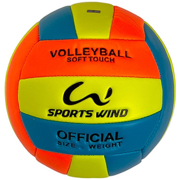 Мяч волейбольный SPORTEX (PU 2.7, 150 гр., маш. сш.) (синий/оранжевый)
