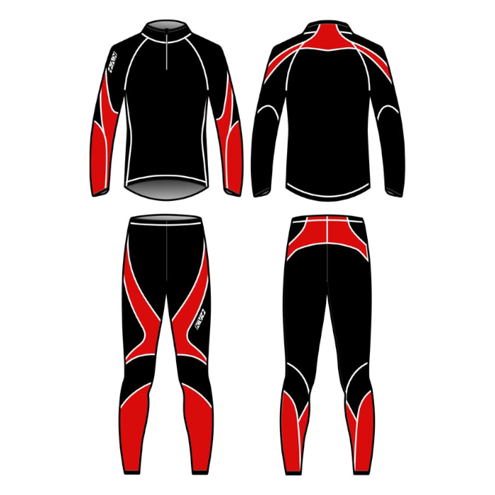 Комбинезон раздельный KV+ Lahti Two Pieces Unisex (черный/красный)