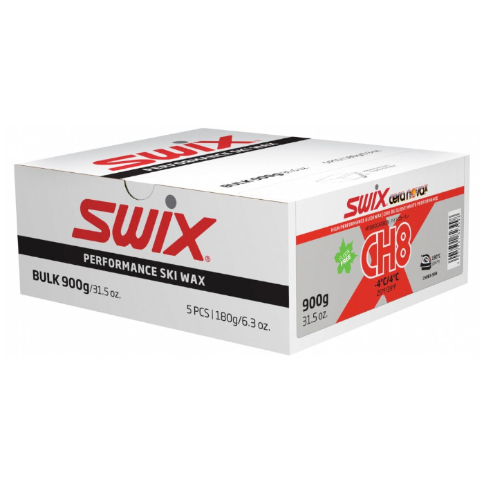 Парафин углеводородный SWIX CH8X Red (+4°С -4°С) 900 г. (5х180 г.)
