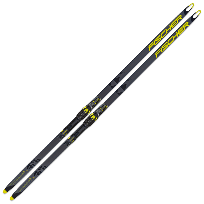 Лыжи беговые FISCHER Carbonlite SK Plus Medium Hole (черный/желтый)