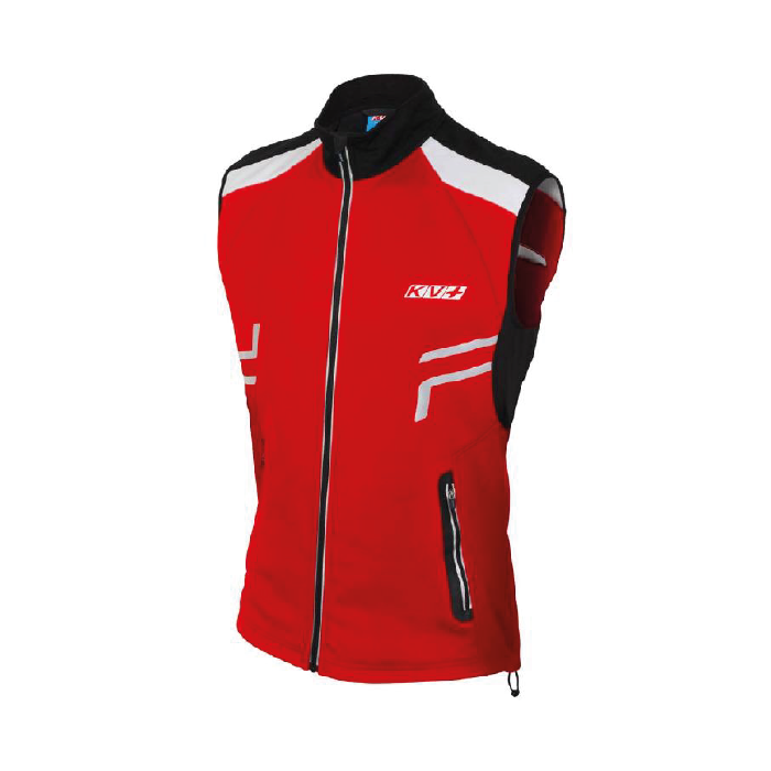 Жилет разминочный KV+ Cross (pro-wind-tech fabric) (красный/черный)