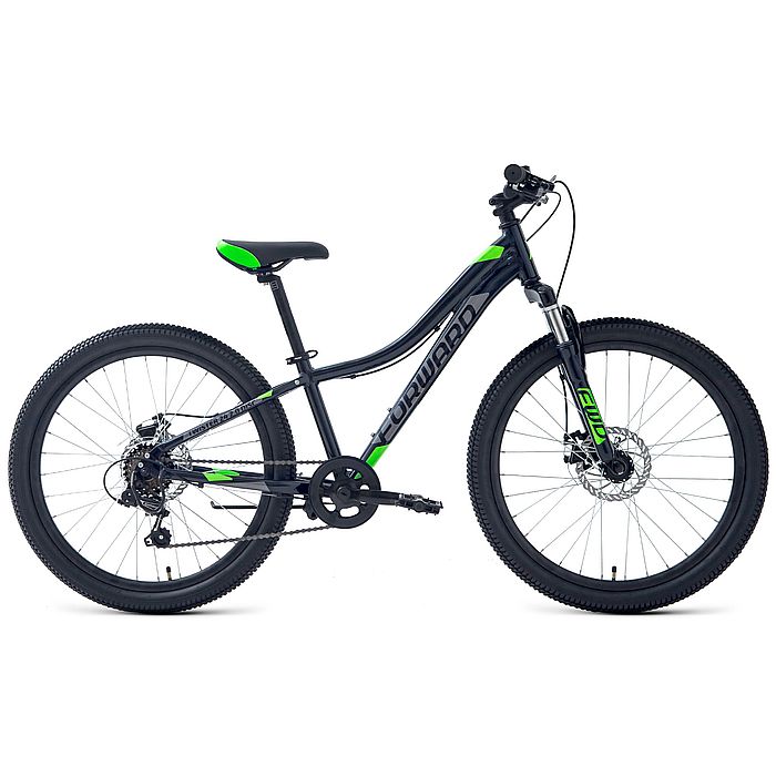 Велосипед FORWARD Twister 24 2.0 D (черный/зеленый) (2022)