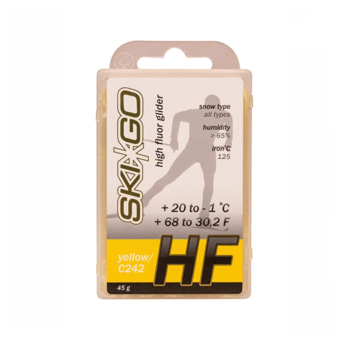 Парафин высокофтористый SKIGO HF Yellow (для всех типов снега) (+20°С -1°С) 45 г.
