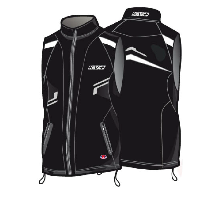 Жилет разминочный KV+ Cross (pro-wind-tech fabric) (черный/серый)