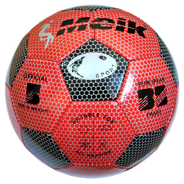 Мяч футбольный MEIK 3009 (3-сл., PVC 1.6, 300 гр. маш. сш.) (красный)