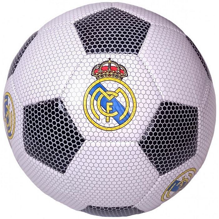 Мяч футбольный MEIK Real Madrid (PVC 2,4 мм, 310 гр., маш. сш.) (белый/черный)