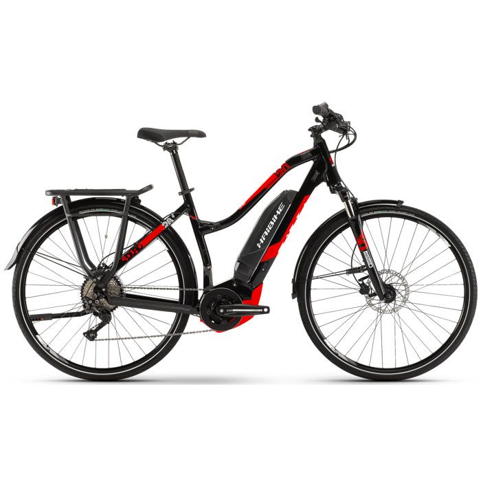 Электровелосипед HAIBIKE Sduro Trekking 2.0 women 500 Wh. (черный/красный) (2019)