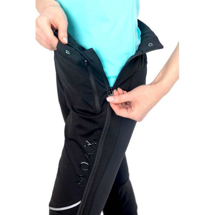 Брюки разминочные женские MOAX Solo Full zip (черный)